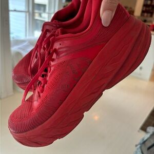 Red HOKA limited edition Bondi 7 running shoes tennis shoes men’s 7.5 women’s 9